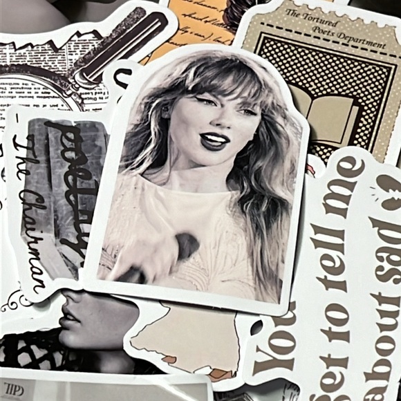 5for$10 Black And White Singer Taylor Swift 50Pc Stickers Notebook Accessories - Picture 2 of 4
